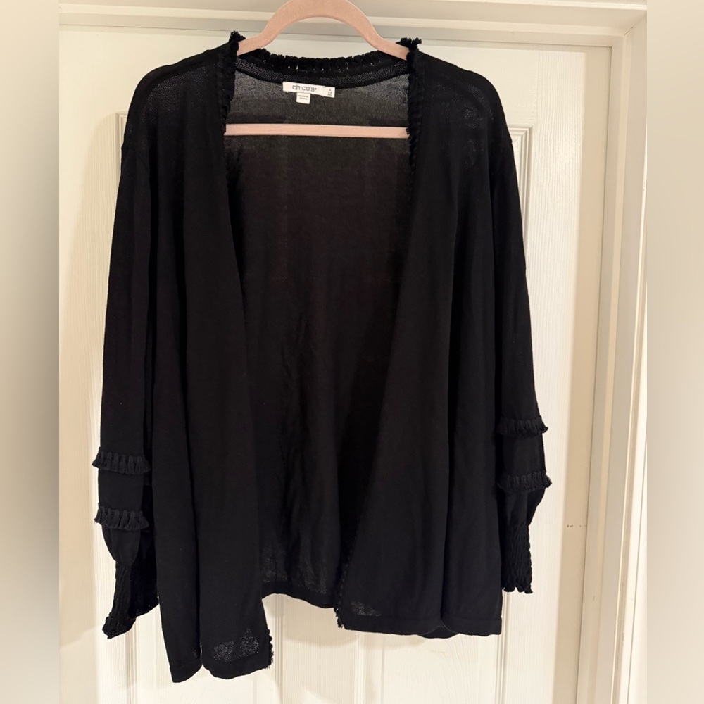Chico’s Black Cardigan with detailed edges